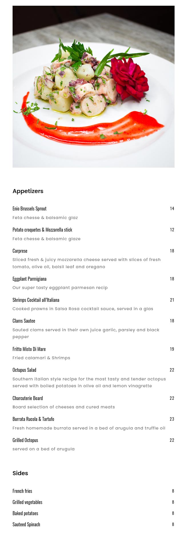 Online Menu